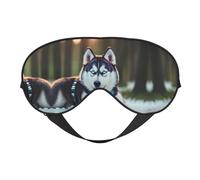 Husky Dog doppelseitige weiche Verdunkelungs-Augenmaske, Entspannung, Nulldruck, Nachtschlaf-Augenmaske