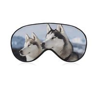 Husky Hunde Augenmaske Schlafmaske Augenmasken für Schlaf Schlafmasken für Frauen Männer Schlafmaske Reise Augenmaske Schlafmaske Verdunkelung Lustige Schlafmaske Niedliche Schlafmaske