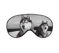 Husky Hunde-Schnee-Augenmaske, Schlafmaske, Augenmasken für Damen, Herren, Schlafmaske, Reise-Augenmaske, Schlafmaske, Verdunkelung, lustige Schlafmaske, niedliche Schlafmaske