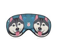 Husky Hundemuster Augenmaske Schlafmaske Augenmasken für Schlaf Schlafmasken für Frauen Männer Schlafmaske Reise Augenmaske Schlafmaske Verdunkelung Lustige Schlafmaske Niedliche Schlafmaske