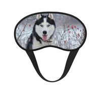 Husky im Winter,Vollständige Augenabdeckungen, lichtundurchlässige Schlafmasken, Verdunkelungs-Augenschützer