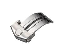 HUTBUVEAW 18mm 20mm Edelstahl Uhrenschnalle Faltschließe Doppelknopf Autsch for Tag Heuer Uhrenzubehör Armband Hell Matt(Silver,18mm)