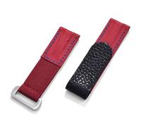 HUTBUVEAW 20 mm Klettverschluss-Uhrenarmband, verstellbares Nylon-Leder-Uhrenarmband, weiches Himmelblau, Sport-Fitness-Ersatz(Red-Blue Line)