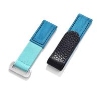 HUTBUVEAW 20 mm Klettverschluss-Uhrenarmband, verstellbares Nylon-Leder-Uhrenarmband, weiches Himmelblau, Sport-Fitness-Ersatz(SkyBlue-Blue Line)