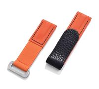 HUTBUVEAW 20 mm Klettverschluss-Uhrenarmband, verstellbares Nylon-Leder-Uhrenarmband, weiches Himmelblau, Sport-Fitness-Ersatz(Orange-Black Line)
