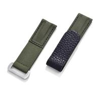 HUTBUVEAW 20 mm Klettverschluss-Uhrenarmband, verstellbares Nylon-Leder-Uhrenarmband, weiches Himmelblau, Sport-Fitness-Ersatz(Green-Green Line)