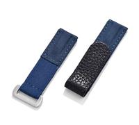 HUTBUVEAW 20 mm Klettverschluss-Uhrenarmband, verstellbares Nylon-Leder-Uhrenarmband, weiches Himmelblau, Sport-Fitness-Ersatz(Blue-Blue Line)