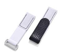 HUTBUVEAW 20 mm Klettverschluss-Uhrenarmband, verstellbares Nylon-Leder-Uhrenarmband, weiches Himmelblau, Sport-Fitness-Ersatz(White-Black Line)