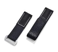 HUTBUVEAW 20 mm Klettverschluss-Uhrenarmband, verstellbares Nylon-Leder-Uhrenarmband, weiches Himmelblau, Sport-Fitness-Ersatz(Black-White Line)