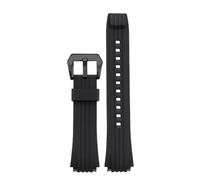 HUTBUVEAW 20 mm wasserdichtes Silikon-Uhrenarmband for Casio Edifice Serie ECB-10YPB ECB-950, spezielles konvexes Gummi-Armband, Sportarmband(Black bk)