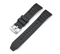 HUTBUVEAW 22-mm-Fluorkautschuk-Uhrenarmband for Omega, Casio, Tissot, Le Lock und Seiko - Sportuhrenarmband mit Schnellverschluss(Black02,24mm)