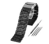 HUTBUVEAW 23 mm Kunststoff-Stahl-Armband, leichtes Carbonfaser-Armband for Luminox 3080, 3150, 3051, Sport-Mann-Schwarz-Armband, Schwarz(Black Silver Buckle)