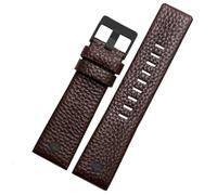 HUTBUVEAW Echtes Lederarmband for Diesel DZ7257 1657 4323 7314 7313 7371, 22, 24, 26, 27, 28, 30 mm, Schwarz, Braun, Weiß(Brown black,28mm)