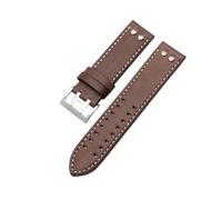 HUTBUVEAW Echtes Lederarmband for Hamilton Khaki Aviation Field Navy H70595593 H77616533 Herrenuhr, 20-22 mm(Brown whitesilver,22mm)