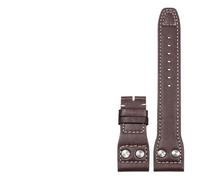 HUTBUVEAW Echtes Lederarmband for IWC Big Pilot Mark 18 Portuguese Schaffhausen Willow Nail Strap 20mm 21mm 22mm Uhrenarmband(Brown no clasp,20mm)