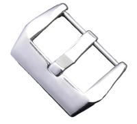 HUTBUVEAW Edelstahl-Dornschließe, Gummi-Lederarmband, 18 mm, 20 mm, 22 mm, 24 mm, 26 mm, for Panerai-Armband, Schraubverschluss, Zubehör(Shiny Silver,18mm)