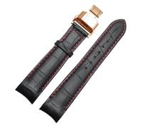 HUTBUVEAW Gebogenes Herren-Uhrenarmband for Citizen BL9002-37 05A BT0001-12E 01A, Echtleder, mit Faltschließe, 20, 21, 22 mm(Rose Green,21mm)