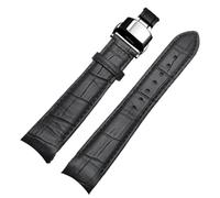 HUTBUVEAW Gebogenes Herren-Uhrenarmband for Citizen BL9002-37 05A BT0001-12E 01A, Echtleder, mit Faltschließe, 20, 21, 22 mm(Black Gray,21mm)