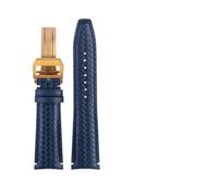 HUTBUVEAW Gewebtes Uhrenarmband aus Rindsleder for IWC IW344205, IW371614, IW500713, PORTUGIESER Portofino, blaues, weiches Lederarmband, 22 mm(Black Gray)