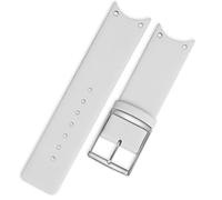 HUTBUVEAW Hochwertiges Uhrenarmband aus echtem Kalbsleder, rotes Uhrenarmband for CK for Calvin Klein KOH23101 KOH23307, Uhrenarmband 22 mm(White-Silver)