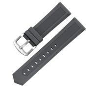 HUTBUVEAW Kautschuk-Uhrenarmband for Tag Heuer und Seiko, 18 mm, 20 mm, 22 mm, 24 mm, Schwarz, Blau, Orange, for alle Marken(Gray silver clasp,18mm)