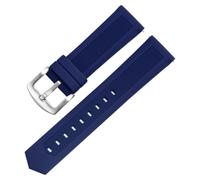 HUTBUVEAW Kautschuk-Uhrenarmband for Tag Heuer und Seiko, 18 mm, 20 mm, 22 mm, 24 mm, Schwarz, Blau, Orange, for alle Marken(Blue silver clasp,24mm)