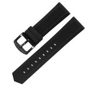 HUTBUVEAW Kautschuk-Uhrenarmband for Tag Heuer und Seiko, 18 mm, 20 mm, 22 mm, 24 mm, Schwarz, Blau, Orange, for alle Marken(Black black clasp,24mm)