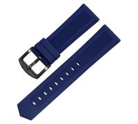 HUTBUVEAW Kautschuk-Uhrenarmband for Tag Heuer und Seiko, 18 mm, 20 mm, 22 mm, 24 mm, Schwarz, Blau, Orange, for alle Marken(Blue black clasp,18mm)
