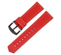 HUTBUVEAW Kautschuk-Uhrenarmband for Tag Heuer und Seiko, 18 mm, 20 mm, 22 mm, 24 mm, Schwarz, Blau, Orange, for alle Marken(Red black clasp,18mm)