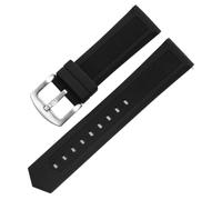 HUTBUVEAW Kautschuk-Uhrenarmband for Tag Heuer und Seiko, 18 mm, 20 mm, 22 mm, 24 mm, Schwarz, Blau, Orange, for alle Marken(Black silver clasp,18mm)