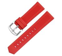 HUTBUVEAW Kautschuk-Uhrenarmband for Tag Heuer und Seiko, 18 mm, 20 mm, 22 mm, 24 mm, Schwarz, Blau, Orange, for alle Marken(Red silver clasp,22mm)