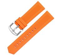 HUTBUVEAW Kautschuk-Uhrenarmband for Tag Heuer und Seiko, 18 mm, 20 mm, 22 mm, 24 mm, Schwarz, Blau, Orange, for alle Marken(Orange silver clasp,22mm)