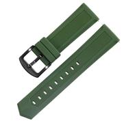 HUTBUVEAW Kautschuk-Uhrenarmband for Tag Heuer und Seiko, 18 mm, 20 mm, 22 mm, 24 mm, Schwarz, Blau, Orange, for alle Marken(Green black clasp,22mm)