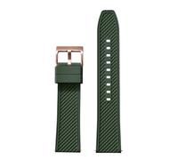 HUTBUVEAW Kugelform FKM Gummi Uhrenarmband 18mm 20mm 22mm 24mm Schnellverschluss Uhrenarmbänder Tauchen Wasserdichtes weiches Armband for HAISCH(Green 4,22mm)