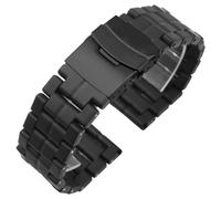 HUTBUVEAW Kunststoff-Stahl-Uhrenarmband for Luminox 7251|3050|3051|6402 Serie, 23 mm, schwarz, wasserdicht, 1:1-Armband(Plastic steel black)