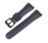 HUTBUVEAW Luxuriöses blau-schwarzes 24-mm-Silikon-Uhrenarmband for Graham Strap Racing, gebogenes Gummiarmband mit Edelstahlschließe(Black black)