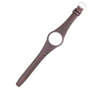 HUTBUVEAW Rot Blau Braun Schwarz Khaki Leder Uhrenarmband mit silberner Stahlschnalle for Omega Dynamic(Brown-Silver Buckle)