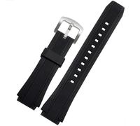 HUTBUVEAW Schwarzes Sportuhrenarmband aus Silikonkautschuk for Casio Edifice EF-552 Uhrenarmbänder EF-552D-1A Herrenarmband Edelstahlschnalle 25 * 20mm(Black sk)