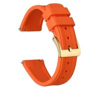 HUTBUVEAW Silikon-Uhrenarmband for Männer und Frauen, Sportuhrenarmband mit Schnellverschluss, mit Edelstahlschnalle, Größe 20 mm, 22 mm, 24 mm(Orange (Gold),22mm)