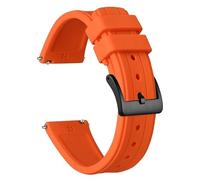 HUTBUVEAW Silikon-Uhrenarmband for Männer und Frauen, Sportuhrenarmband mit Schnellverschluss, mit Edelstahlschnalle, Größe 20 mm, 22 mm, 24 mm(Orange (Black),20mm)