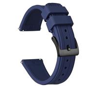 HUTBUVEAW Silikon-Uhrenarmband for Männer und Frauen, Sportuhrenarmband mit Schnellverschluss, mit Edelstahlschnalle, Größe 20 mm, 22 mm, 24 mm(Blue (Black),22mm)