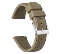HUTBUVEAW Silikon-Uhrenarmband for Männer und Frauen, Sportuhrenarmband mit Schnellverschluss, mit Edelstahlschnalle, Größe 20 mm, 22 mm, 24 mm(Sand Yellow (Silver),20mm)