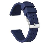 HUTBUVEAW Silikon-Uhrenarmband for Männer und Frauen, Sportuhrenarmband mit Schnellverschluss, mit Edelstahlschnalle, Größe 20 mm, 22 mm, 24 mm(Blue (Silver),22mm)