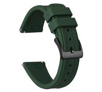 HUTBUVEAW Silikon-Uhrenarmband for Männer und Frauen, Sportuhrenarmband mit Schnellverschluss, mit Edelstahlschnalle, Größe 20 mm, 22 mm, 24 mm(Green (Black),24mm)