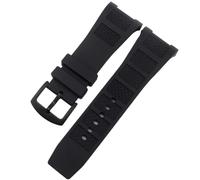 HUTBUVEAW Silikon-Uhrenarmband mit Kerbe am Ende for IWC Ingenieur Herrenarmband 30 x 16 mm, wasserdicht, mit Dornschließe(Black black)