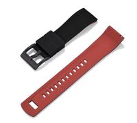 HUTBUVEAW Uhrenarmband, Schnellverschluss, Gummi-Silikon-Uhrenarmband, 20 mm, Uhrenarmband, Ersatzarmband(Black Red 2)