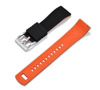 HUTBUVEAW Uhrenarmband, Schnellverschluss, Gummi-Silikon-Uhrenarmband, 20 mm, Uhrenarmband, Ersatzarmband(Black Orange 1)
