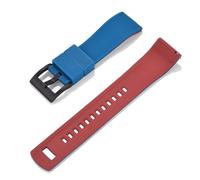 HUTBUVEAW Uhrenarmband, Schnellverschluss, Gummi-Silikon-Uhrenarmband, 20 mm, Uhrenarmband, Ersatzarmband(Blue Red 2)