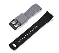 HUTBUVEAW Uhrenarmband, Schnellverschluss, Gummi-Silikon-Uhrenarmband, 20 mm, Uhrenarmband, Ersatzarmband(Grey Black 2)