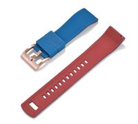 HUTBUVEAW Uhrenarmband, Schnellverschluss, Gummi-Silikon-Uhrenarmband, 20 mm, Uhrenarmband, Ersatzarmband(Blue Red 4)
